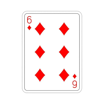 6 of Diamonds Playing Card STICKER Vinyl Die-Cut Decal 5 Inch - The Sticker Space