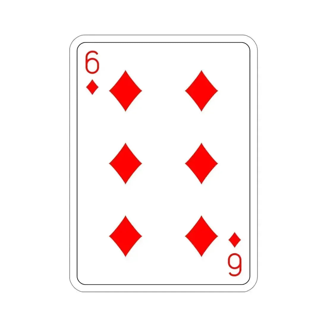 6 of Diamonds Playing Card STICKER Vinyl Die-Cut Decal 6 Inch - The Sticker Space