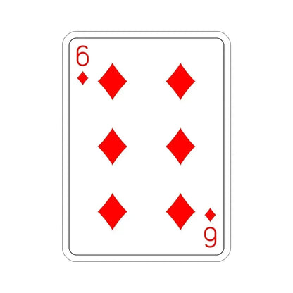 6 of Diamonds Playing Card STICKER Vinyl Die-Cut Decal 6 Inch - The Sticker Space