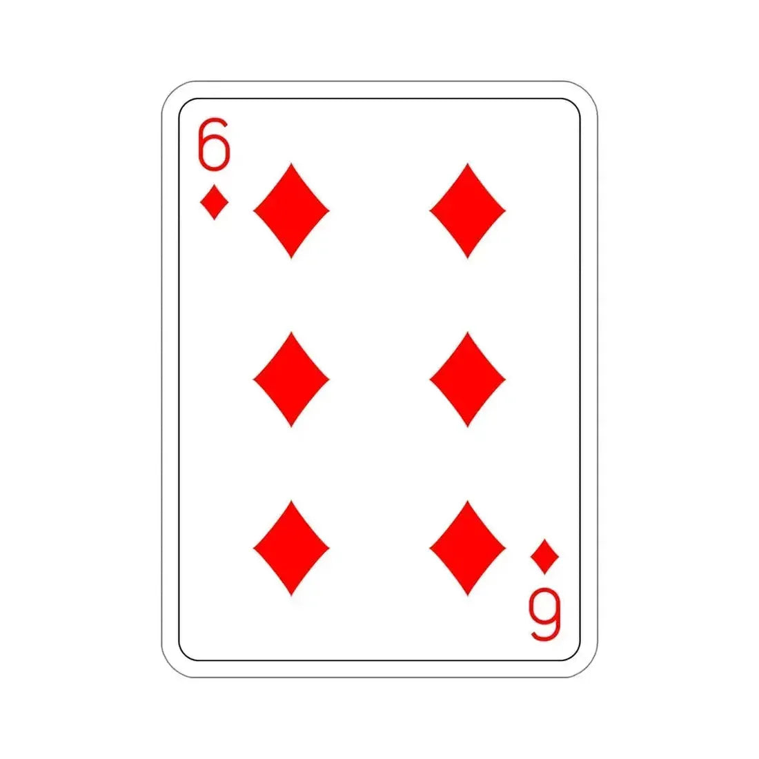 6 of Diamonds Playing Card STICKER Vinyl Die-Cut Decal 6 Inch - The Sticker Space
