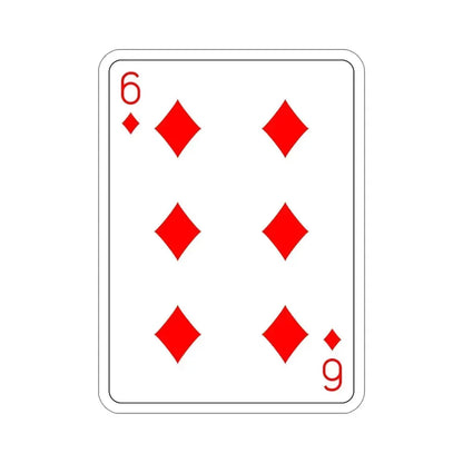 6 of Diamonds Playing Card STICKER Vinyl Die-Cut Decal 6 Inch - The Sticker Space