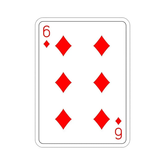 6 of Diamonds Playing Card STICKER Vinyl Die-Cut Decal 6 Inch - The Sticker Space