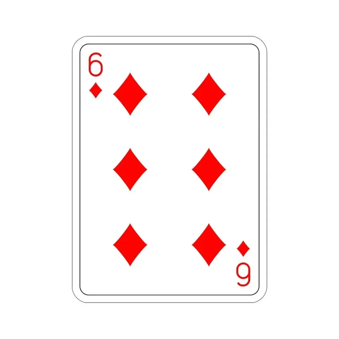 6 of Diamonds Playing Card STICKER Vinyl Die-Cut Decal - The Sticker Space