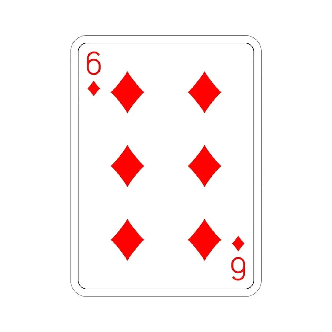 6 of Diamonds Playing Card STICKER Vinyl Die-Cut Decal - The Sticker Space