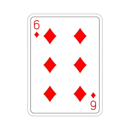6 of Diamonds Playing Card STICKER Vinyl Die-Cut Decal - The Sticker Space