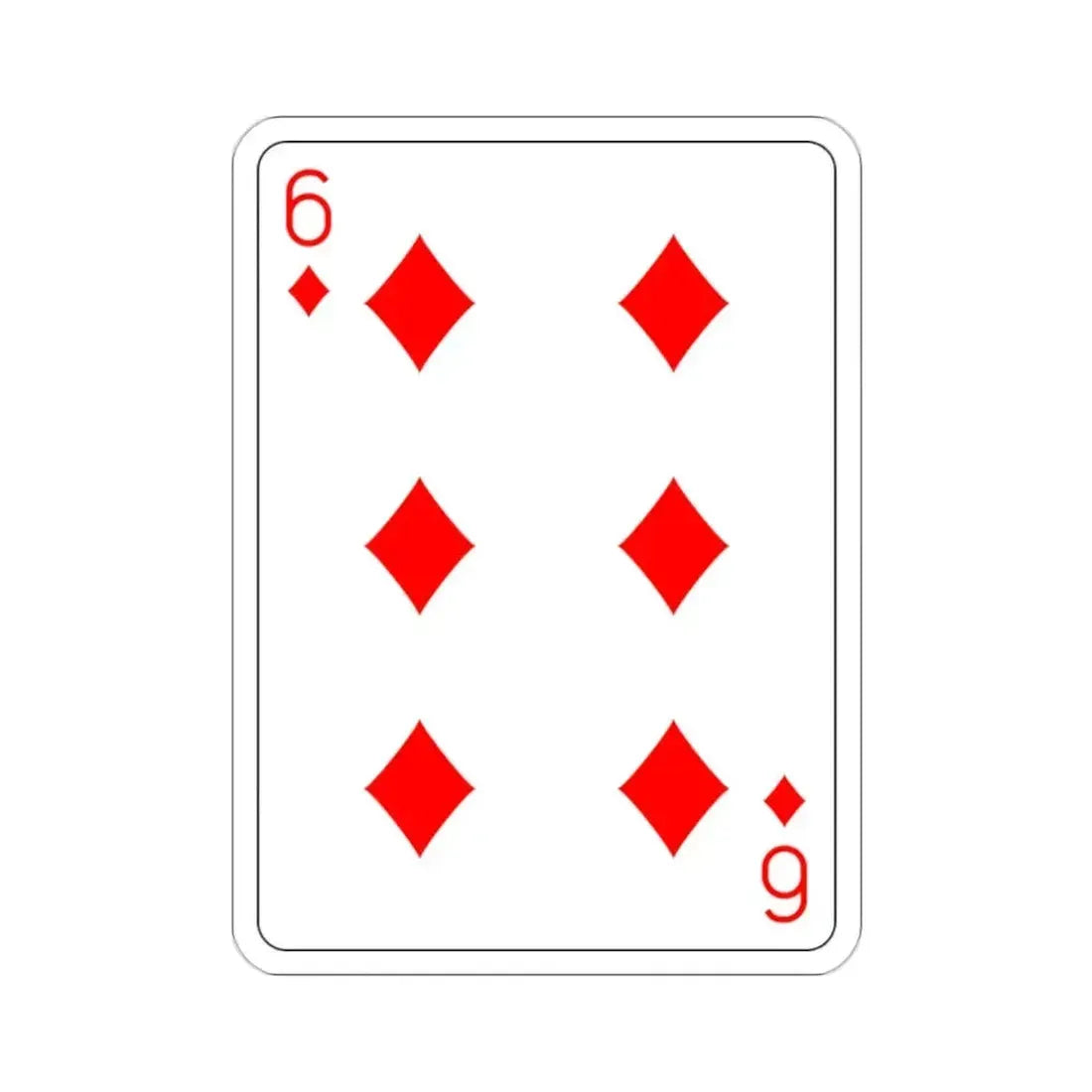 6 of Diamonds Playing Card STICKER Vinyl Die-Cut Decal - The Sticker Space