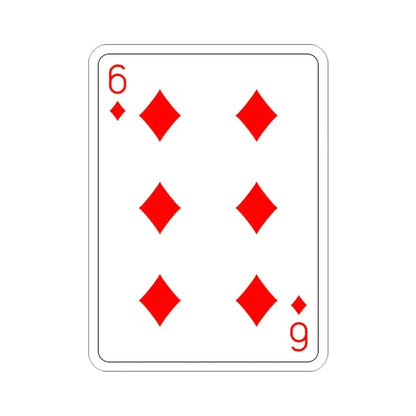 6 of Diamonds Playing Card STICKER Vinyl Die-Cut Decal - The Sticker Space