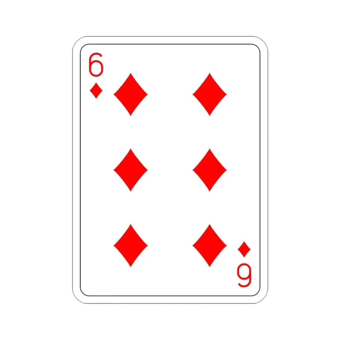 6 of Diamonds Playing Card STICKER Vinyl Die-Cut Decal - The Sticker Space