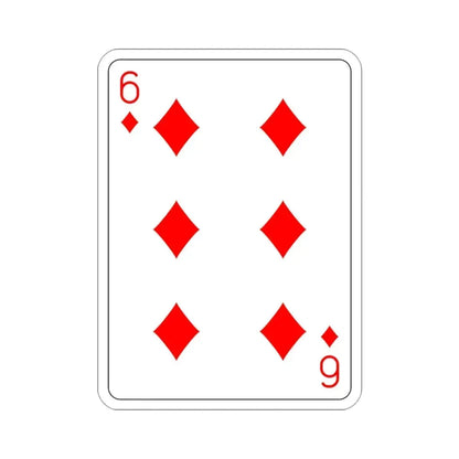 6 of Diamonds Playing Card STICKER Vinyl Die-Cut Decal - The Sticker Space