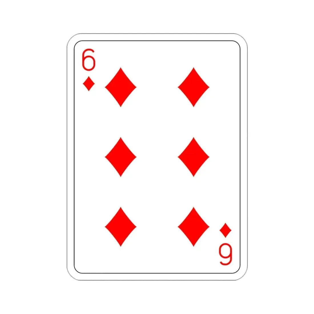 6 of Diamonds Playing Card STICKER Vinyl Die-Cut Decal - The Sticker Space