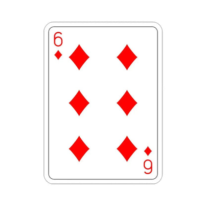 6 of Diamonds Playing Card STICKER Vinyl Die-Cut Decal - The Sticker Space