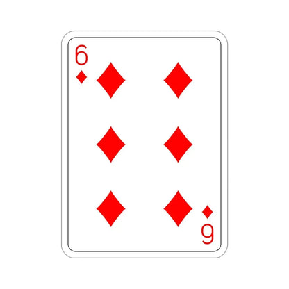 6 of Diamonds Playing Card STICKER Vinyl Die-Cut Decal - The Sticker Space