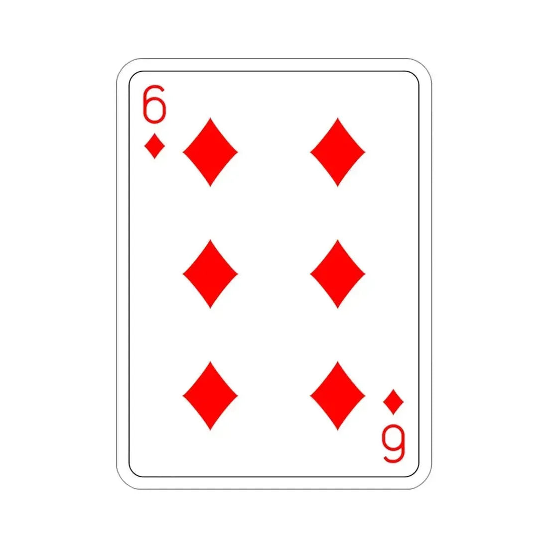 6 of Diamonds Playing Card STICKER Vinyl Die-Cut Decal - The Sticker Space