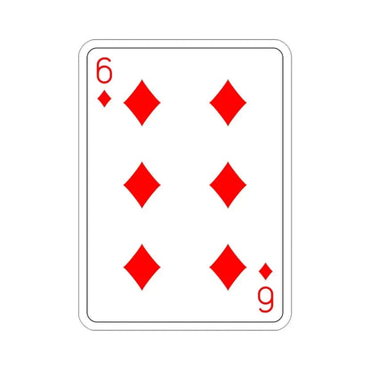 6 of Diamonds Playing Card STICKER Vinyl Die-Cut Decal - The Sticker Space