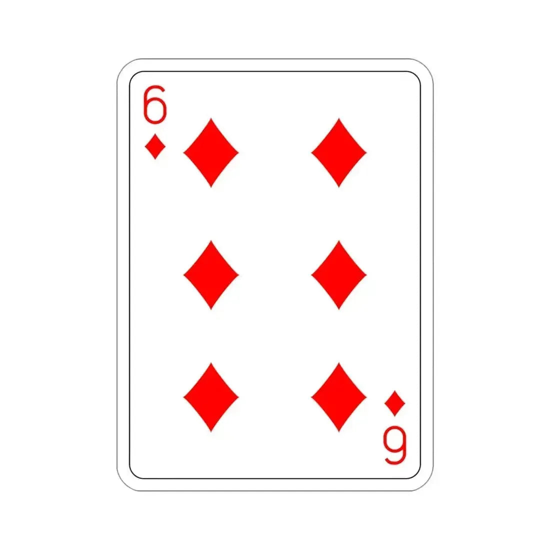 6 of Diamonds Playing Card STICKER Vinyl Die-Cut Decal - The Sticker Space