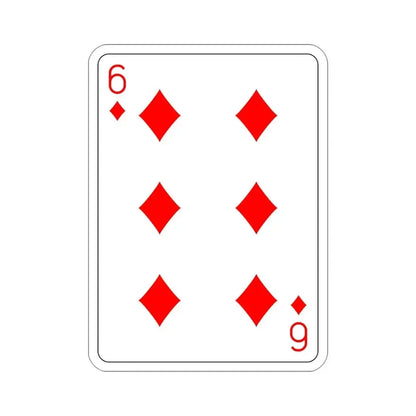 6 of Diamonds Playing Card STICKER Vinyl Die-Cut Decal - The Sticker Space