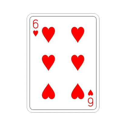 6 of Hearts Playing Card STICKER Vinyl Die-Cut Decal 2 Inch - The Sticker Space