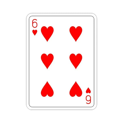 6 of Hearts Playing Card STICKER Vinyl Die-Cut Decal 3 Inch - The Sticker Space