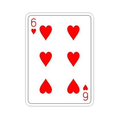 6 of Hearts Playing Card STICKER Vinyl Die-Cut Decal 3 Inch - The Sticker Space