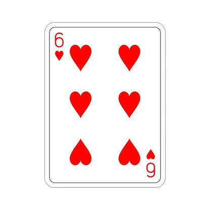 6 of Hearts Playing Card STICKER Vinyl Die-Cut Decal 4 Inch - The Sticker Space