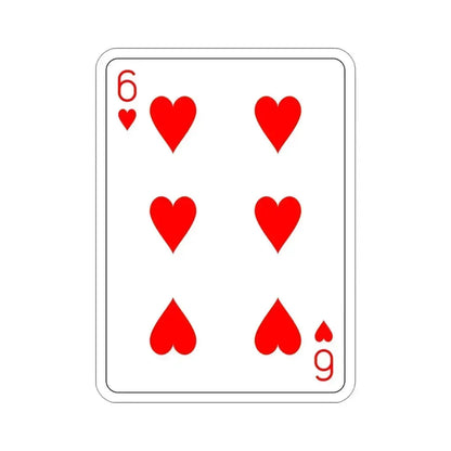 6 of Hearts Playing Card STICKER Vinyl Die-Cut Decal 4 Inch - The Sticker Space