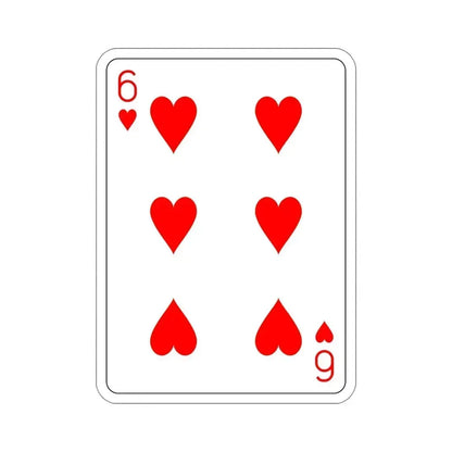 6 of Hearts Playing Card STICKER Vinyl Die-Cut Decal 5 Inch - The Sticker Space