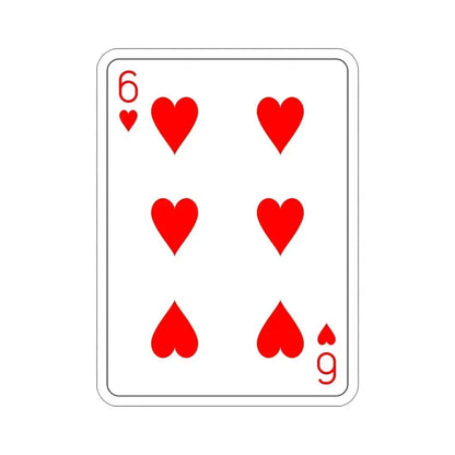6 of Hearts Playing Card STICKER Vinyl Die-Cut Decal 5 Inch - The Sticker Space