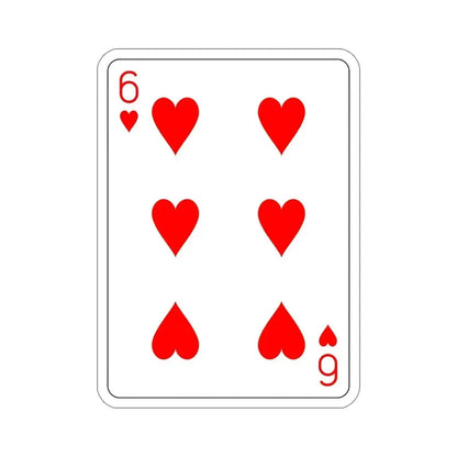 6 of Hearts Playing Card STICKER Vinyl Die-Cut Decal 6 Inch - The Sticker Space