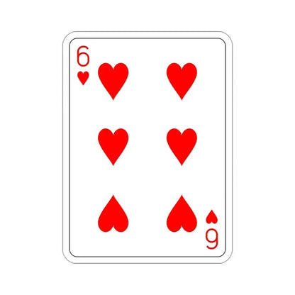 6 of Hearts Playing Card STICKER Vinyl Die-Cut Decal - The Sticker Space