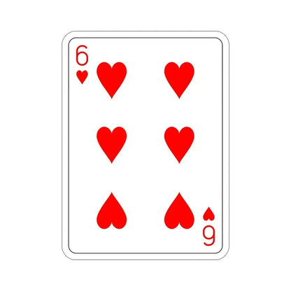 6 of Hearts Playing Card STICKER Vinyl Die-Cut Decal - The Sticker Space