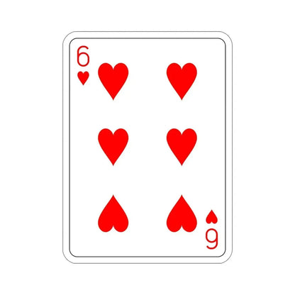 6 of Hearts Playing Card STICKER Vinyl Die-Cut Decal - The Sticker Space