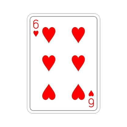 6 of Hearts Playing Card STICKER Vinyl Die-Cut Decal - The Sticker Space