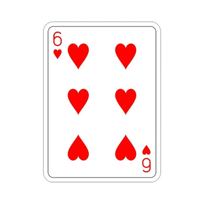 6 of Hearts Playing Card STICKER Vinyl Die-Cut Decal - The Sticker Space