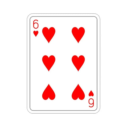 6 of Hearts Playing Card STICKER Vinyl Die-Cut Decal - The Sticker Space