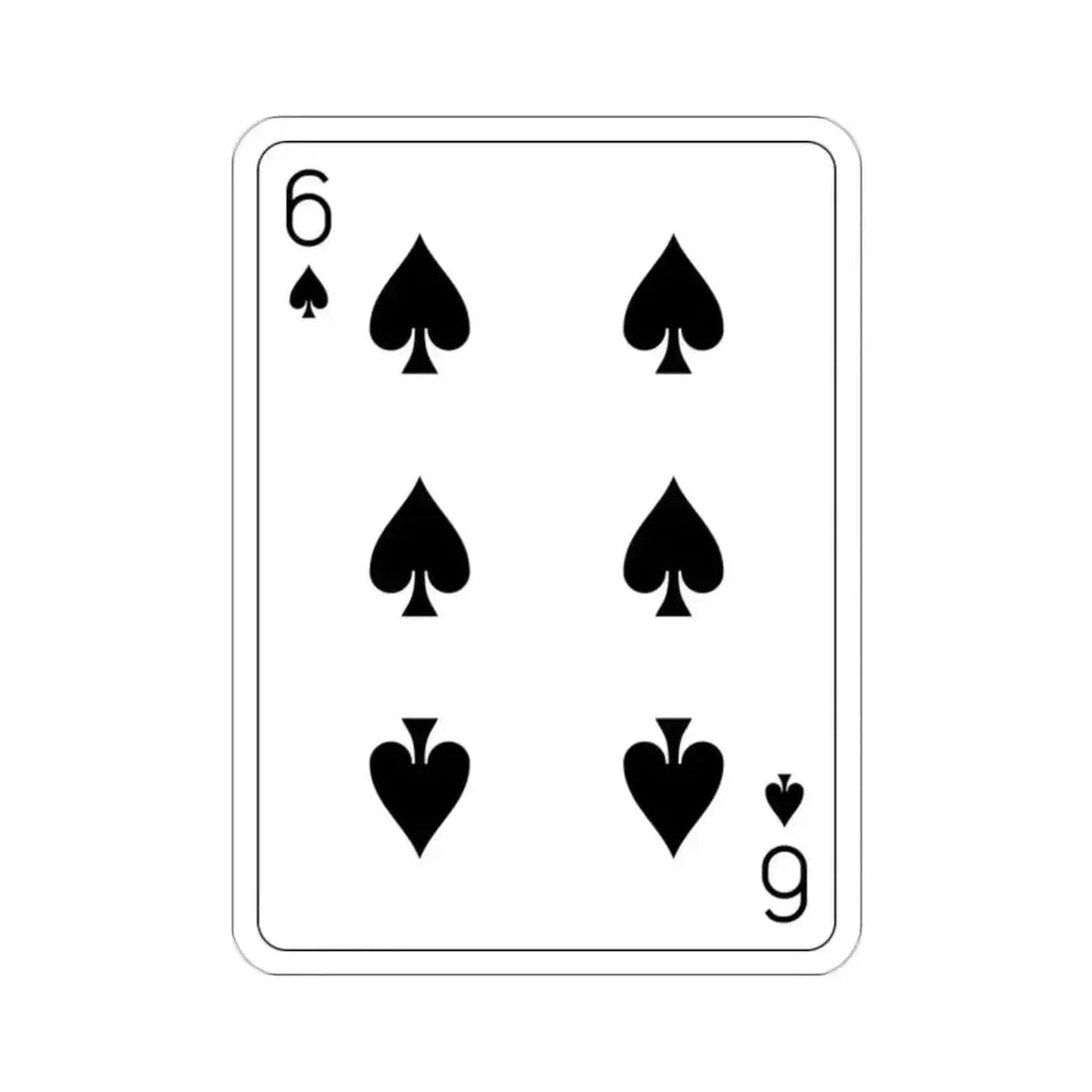 6 of Spades Playing Card STICKER Vinyl Die-Cut Decal 2 Inch - The Sticker Space