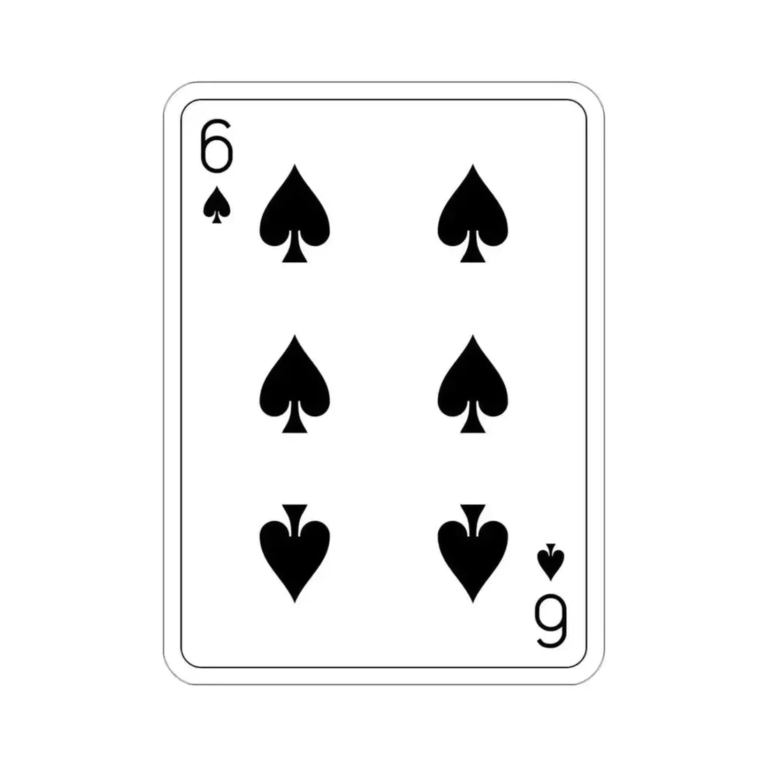 6 of Spades Playing Card STICKER Vinyl Die-Cut Decal 3 Inch - The Sticker Space