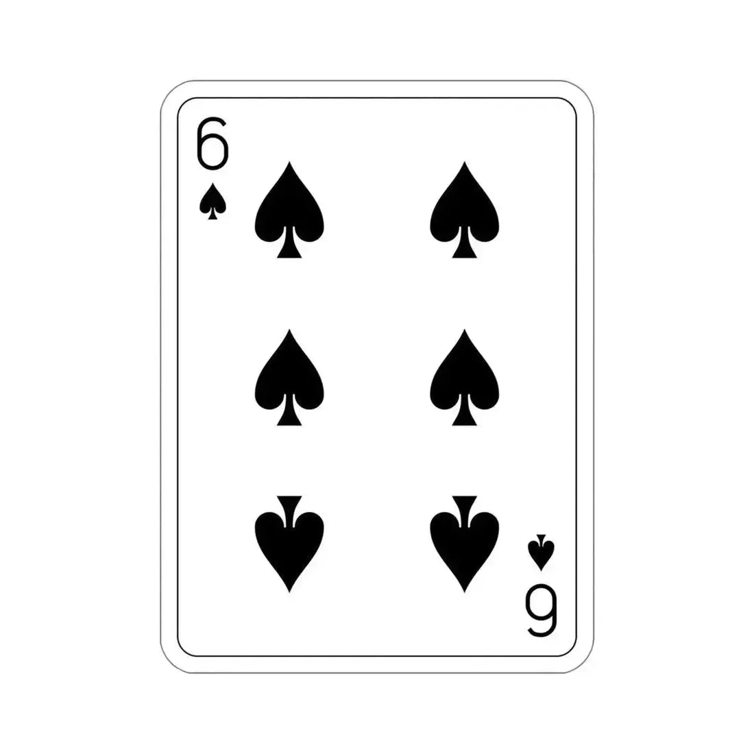 6 of Spades Playing Card STICKER Vinyl Die-Cut Decal 5 Inch - The Sticker Space