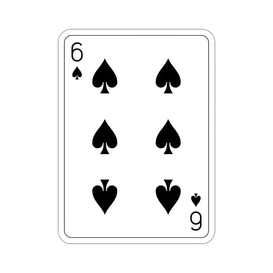 6 of Spades Playing Card STICKER Vinyl Die-Cut Decal 6 Inch - The Sticker Space
