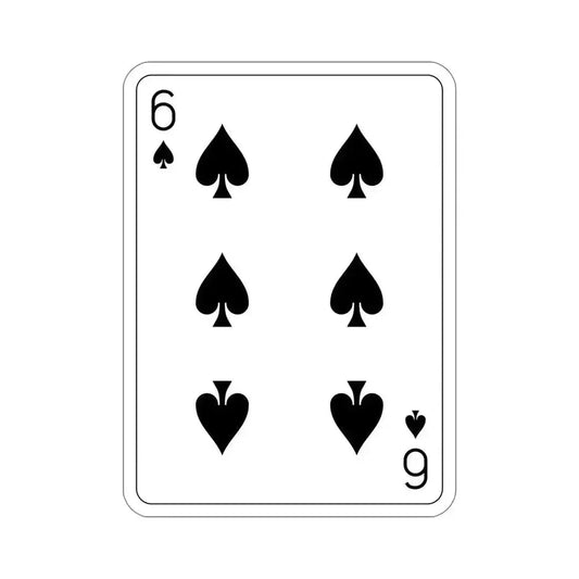 6 of Spades Playing Card STICKER Vinyl Die-Cut Decal 6 Inch - The Sticker Space