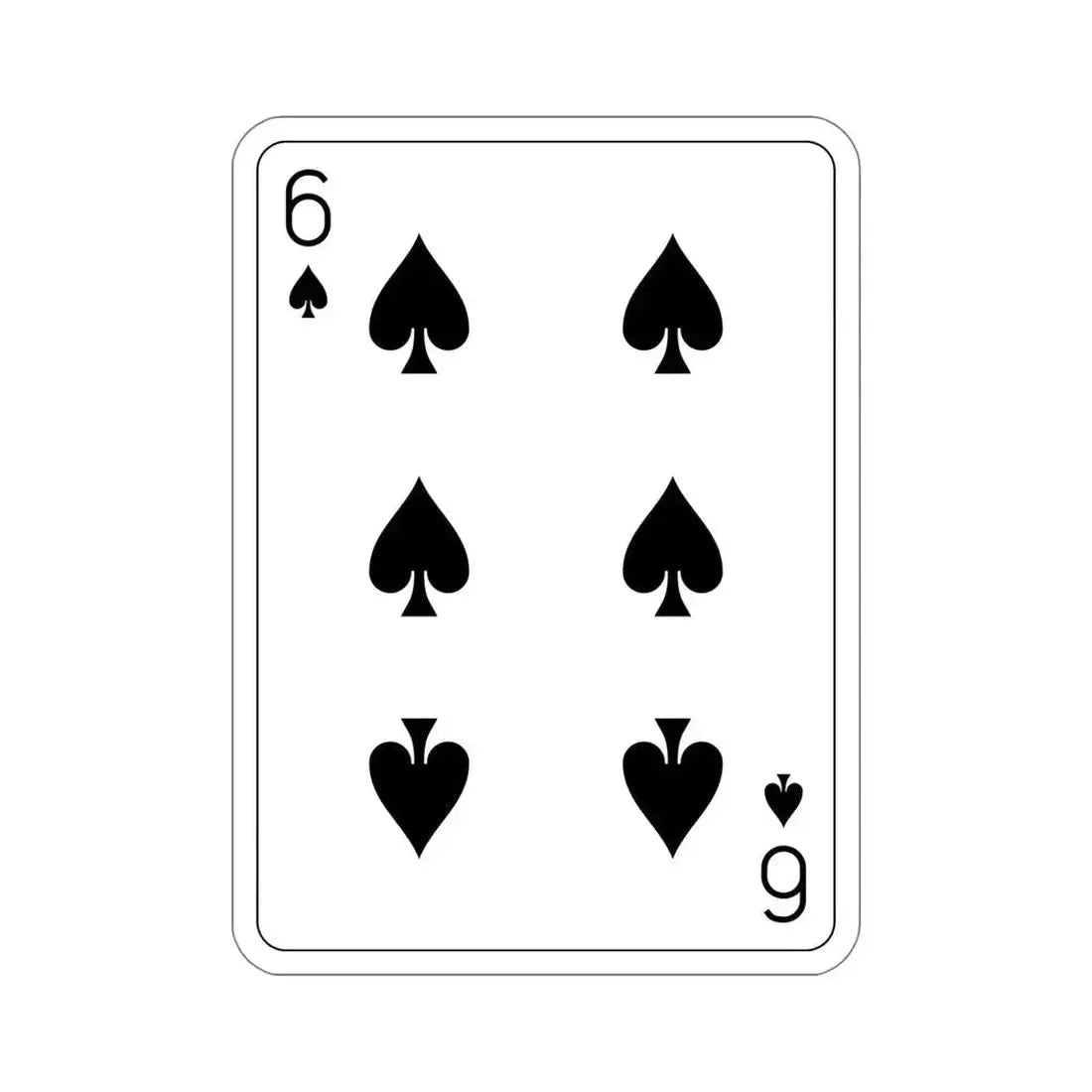 6 of Spades Playing Card STICKER Vinyl Die-Cut Decal - The Sticker Space