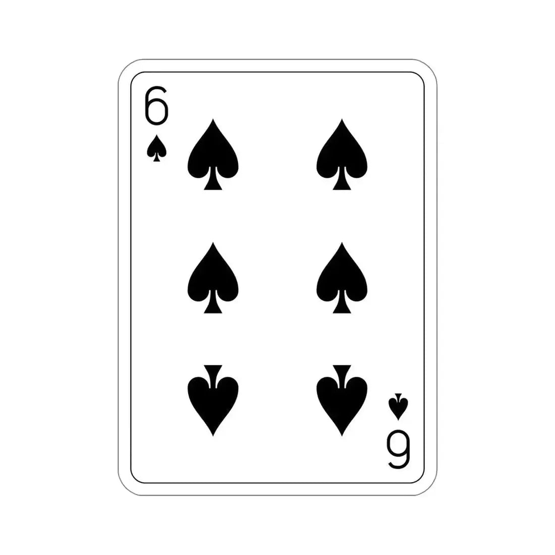6 of Spades Playing Card STICKER Vinyl Die-Cut Decal - The Sticker Space