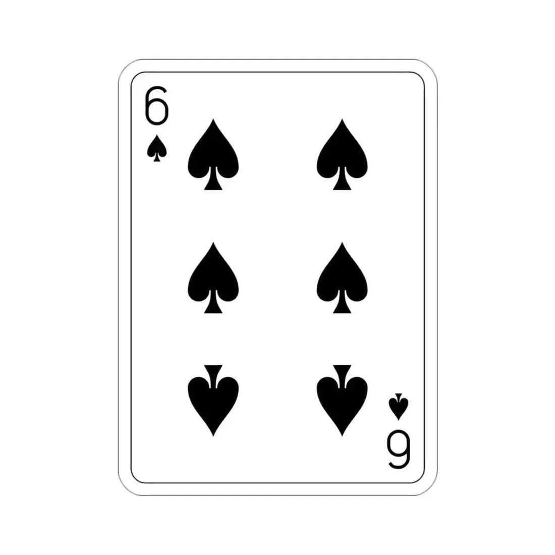 6 of Spades Playing Card STICKER Vinyl Die-Cut Decal - The Sticker Space