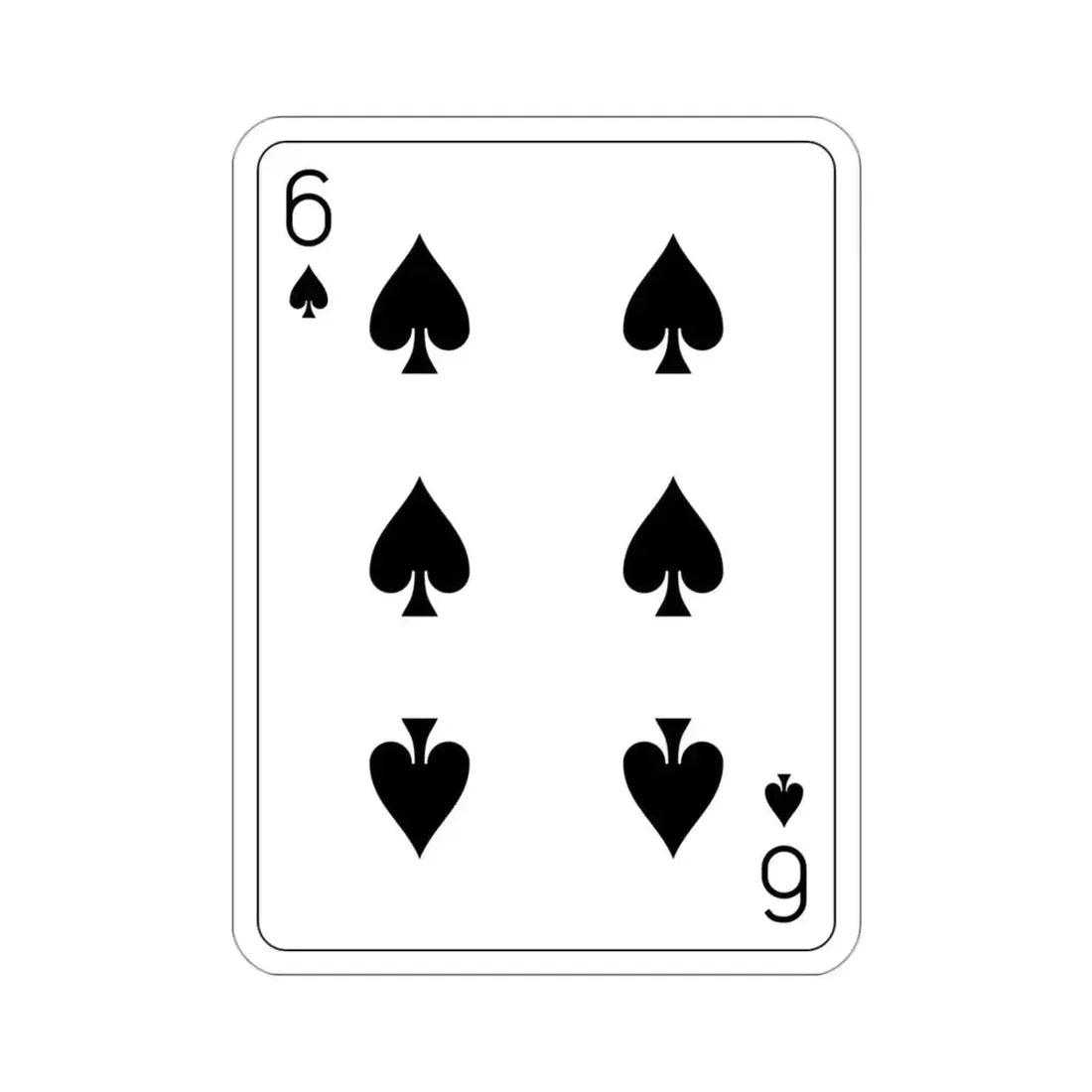 6 of Spades Playing Card STICKER Vinyl Die-Cut Decal - The Sticker Space