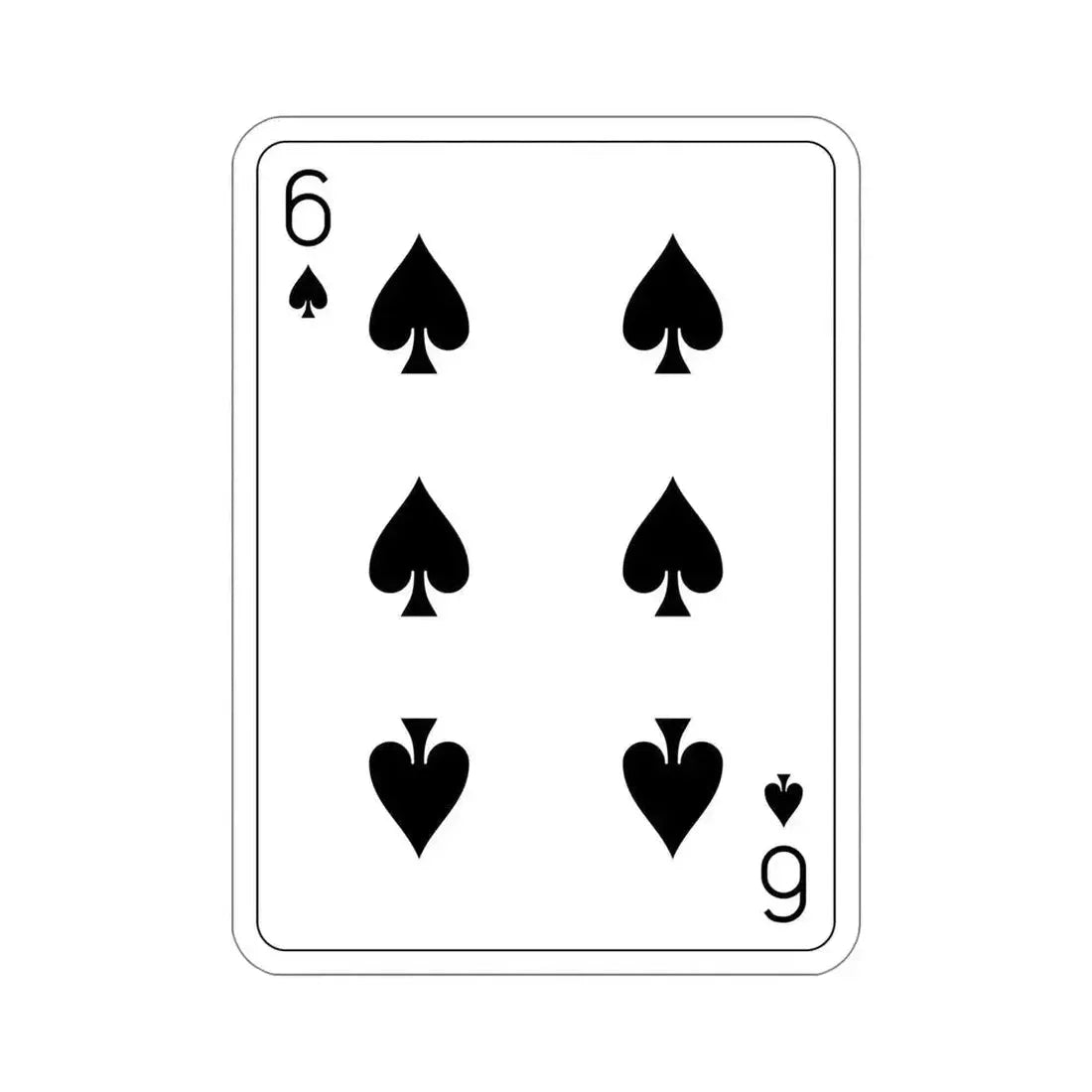 6 of Spades Playing Card STICKER Vinyl Die-Cut Decal - The Sticker Space