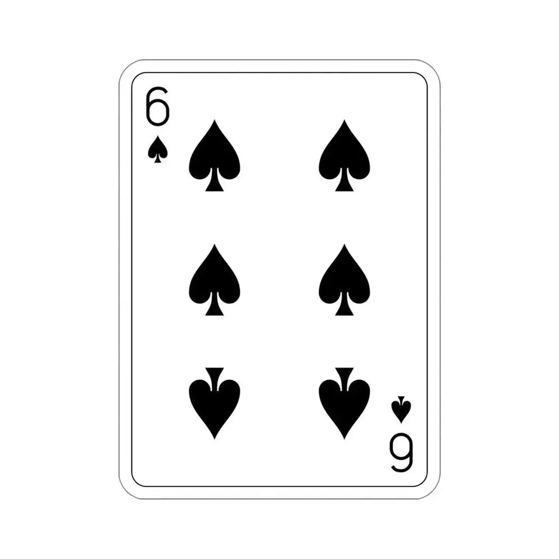 6 of Spades Playing Card STICKER Vinyl Die-Cut Decal - The Sticker Space