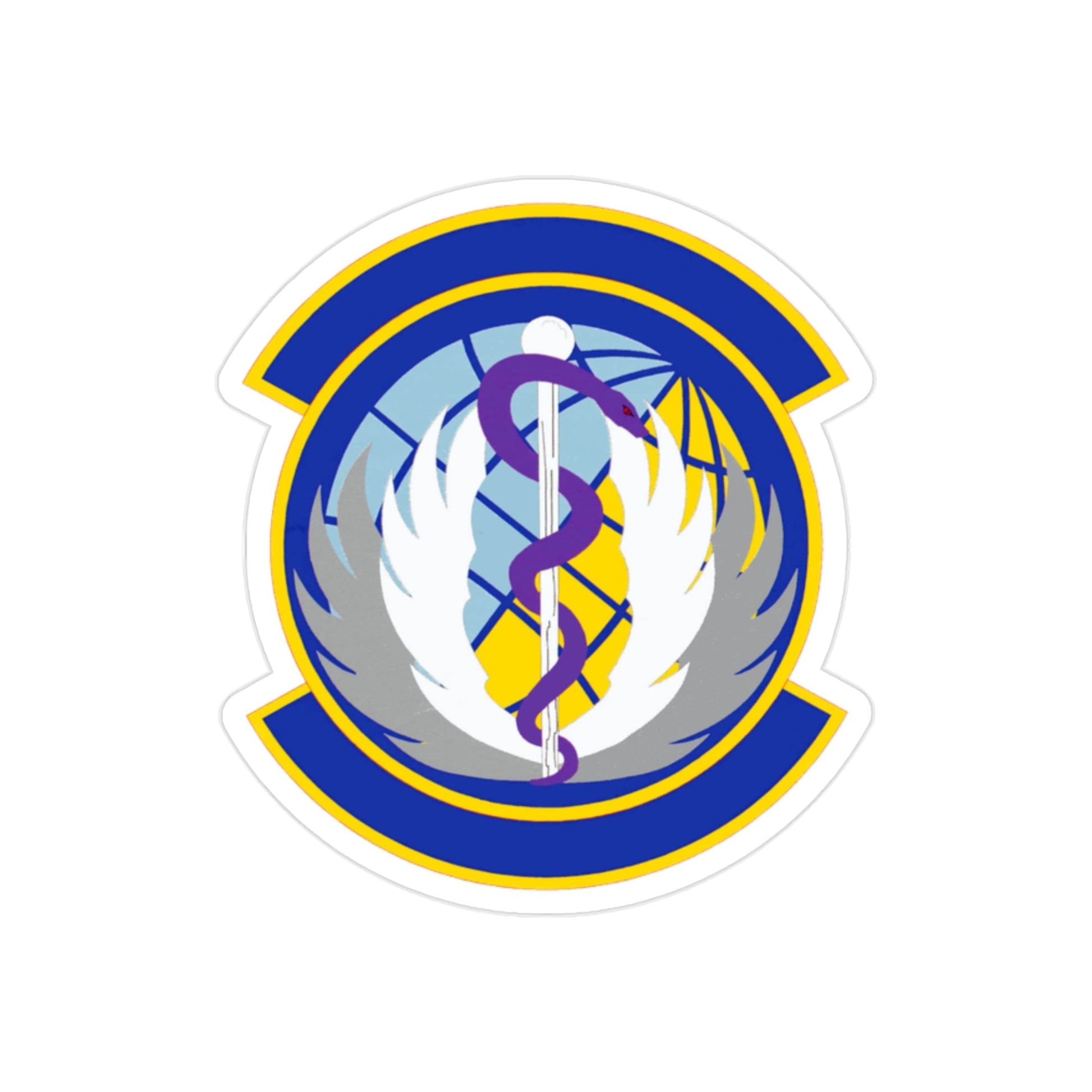 60 Healthcare Operations Squadron (U.S. Air Force) REVERSE PRINT Transparent STICKER-2" × 2"-The Sticker Space