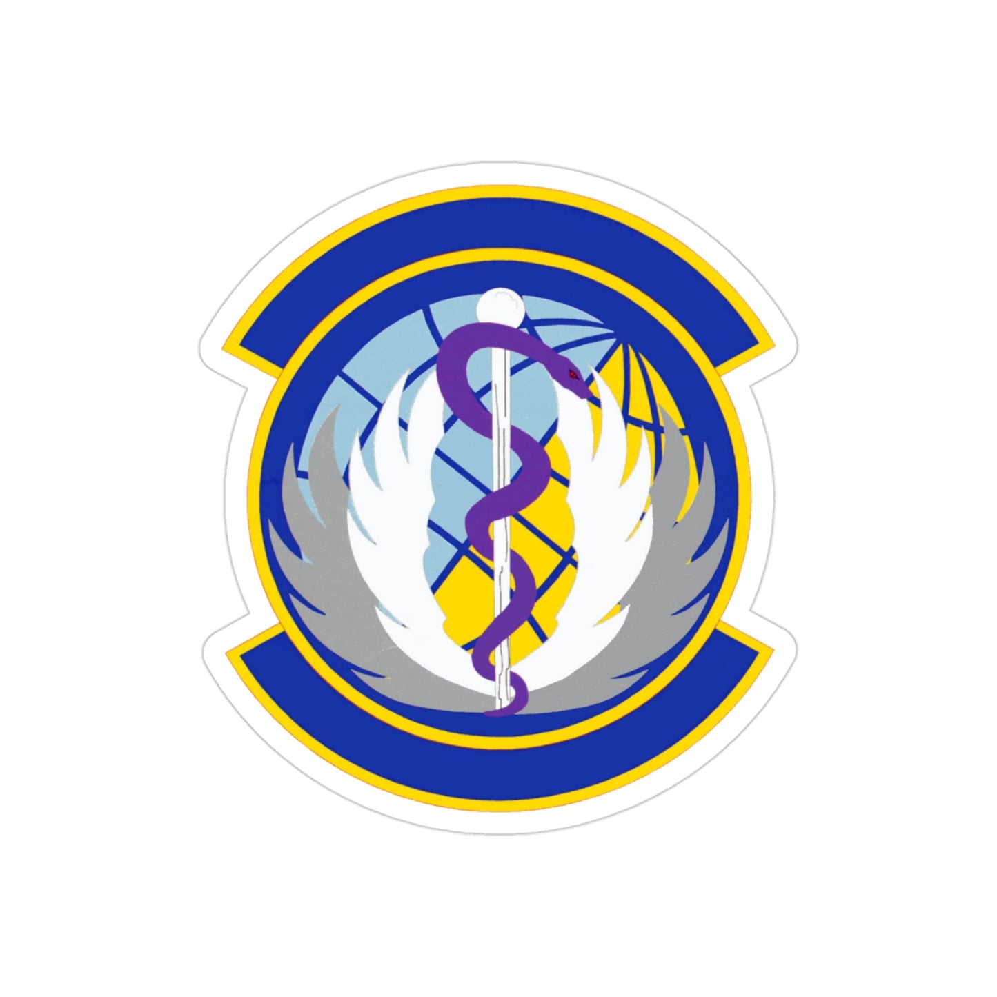 60 Healthcare Operations Squadron (U.S. Air Force) REVERSE PRINT Transparent STICKER-3" × 3"-The Sticker Space