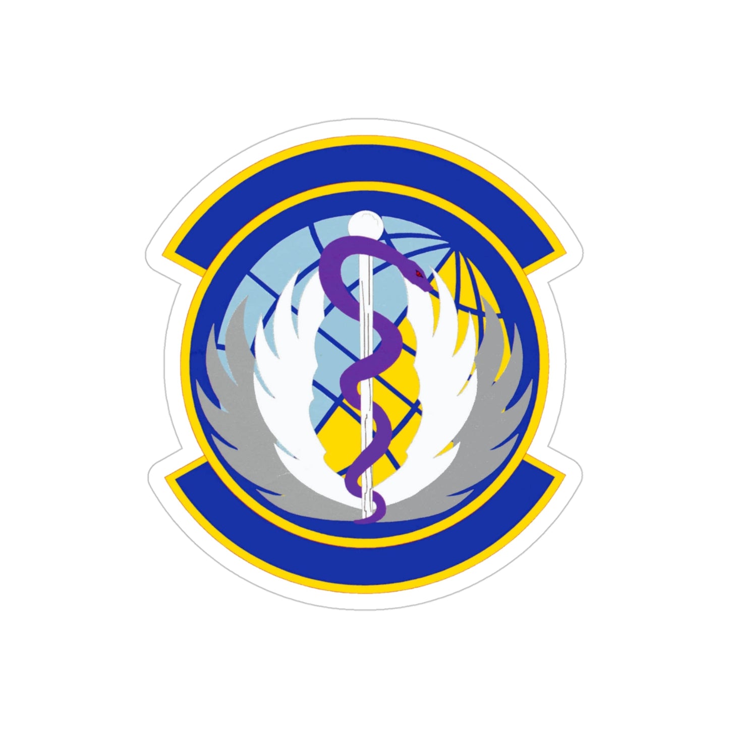 60 Healthcare Operations Squadron (U.S. Air Force) REVERSE PRINT Transparent STICKER-4" × 4"-The Sticker Space