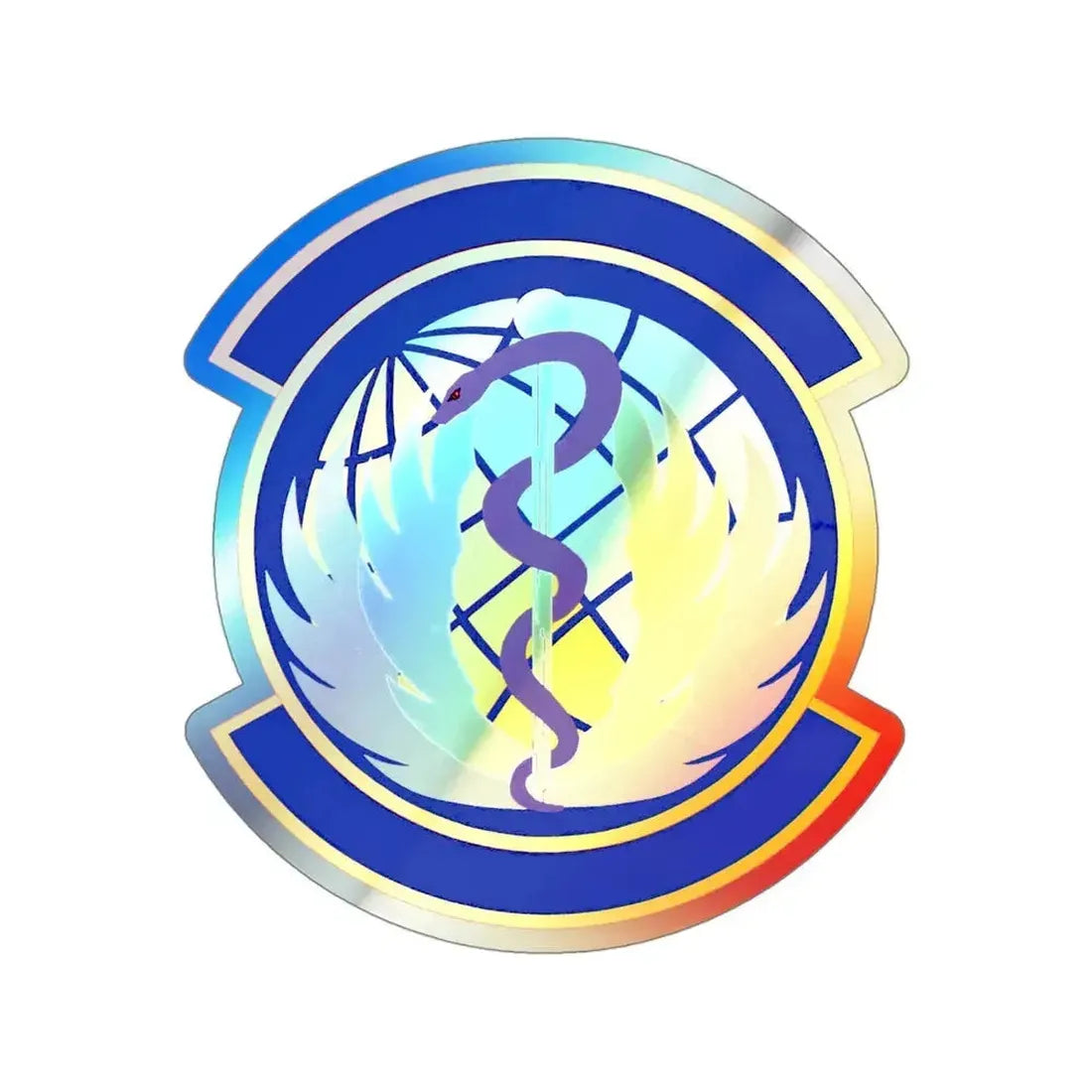 60 Healthcare Operations Squadron (U.S. Air Force) Holographic STICKER Die-Cut Vinyl Decal 4 Inch Holographic - The Sticker Space