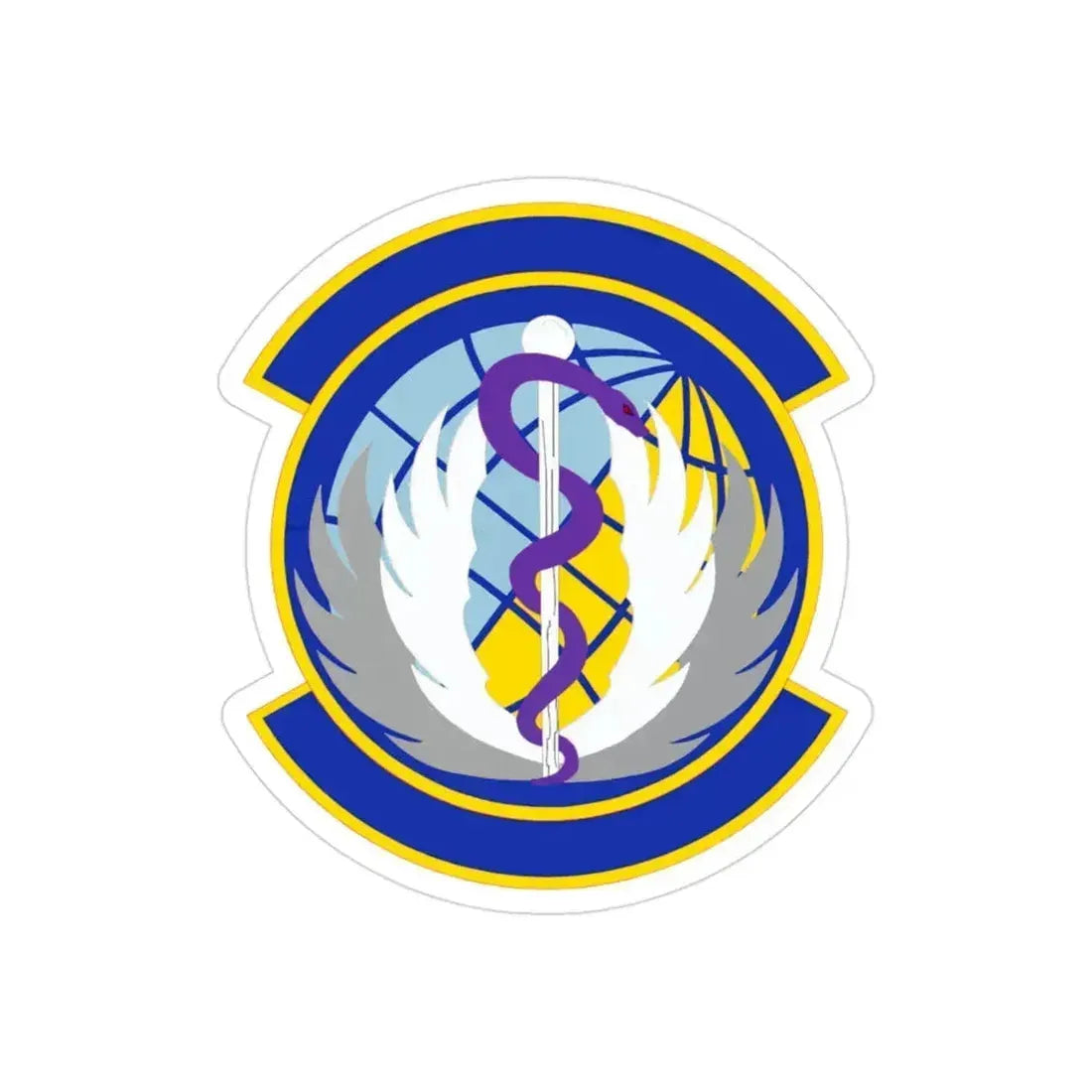 60 Healthcare Operations Squadron (U.S. Air Force) REVERSE PRINT Transparent Die-Cut STICKER 3 Inch Die-Cut Transparent - The Sticker Space